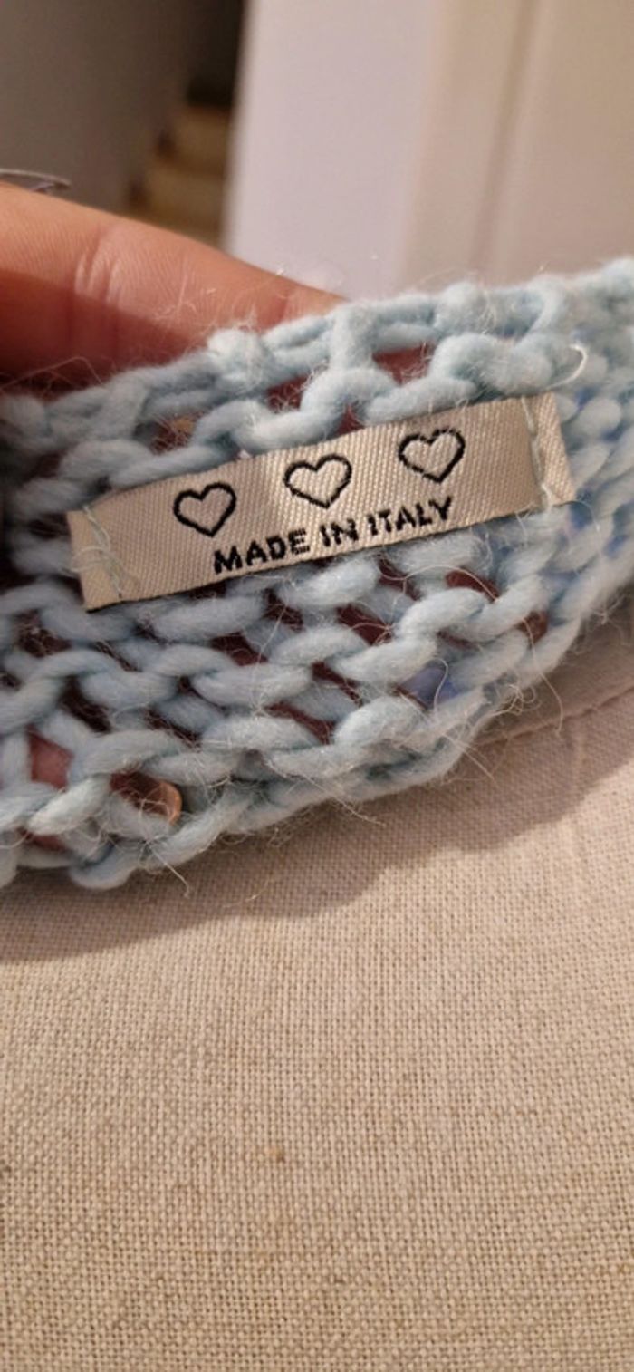 Pull Made in italy bleu clair grosse maille - photo numéro 7