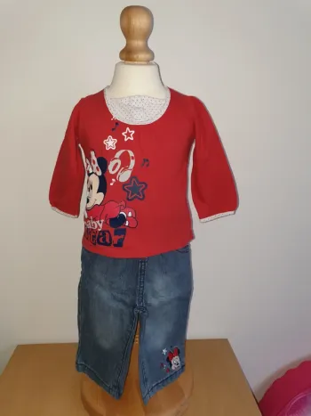 Ensemble pull et jean Minnie 12 mois