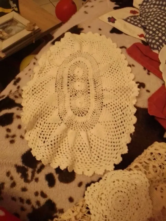 Lot de 5 napperons ancien crochet - photo numéro 5