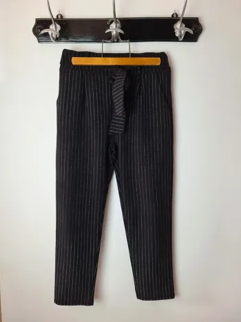 Pantalon léger noir rayé 36