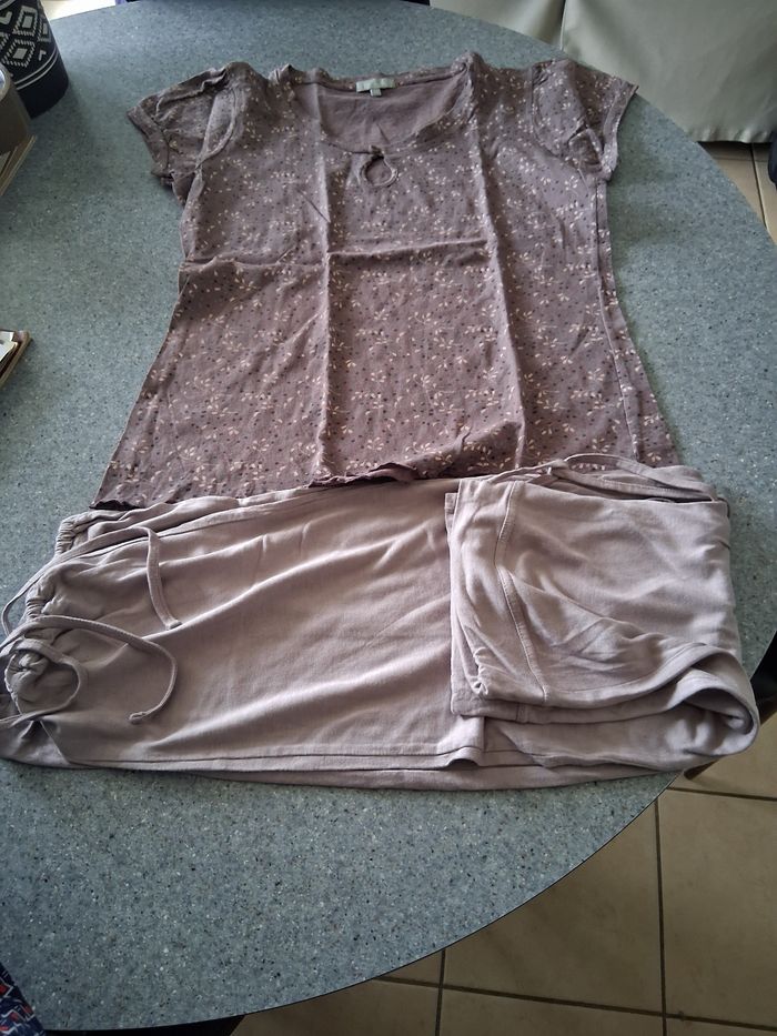 Pyjama pantacourt marron " t-"40"