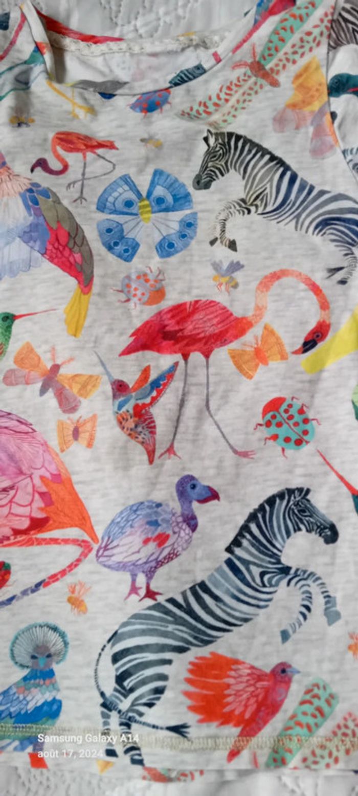 Tee-shirt coloré motif animaux gris fille 10 ans - photo numéro 7