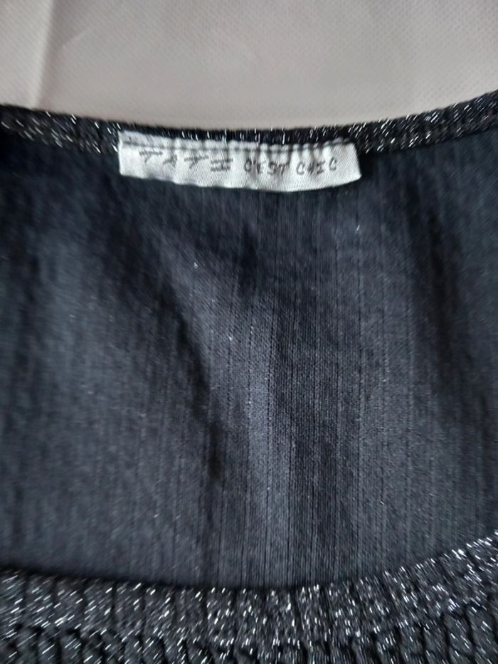 Haut manches courtes femme noir brillant taille 38 - photo numéro 3