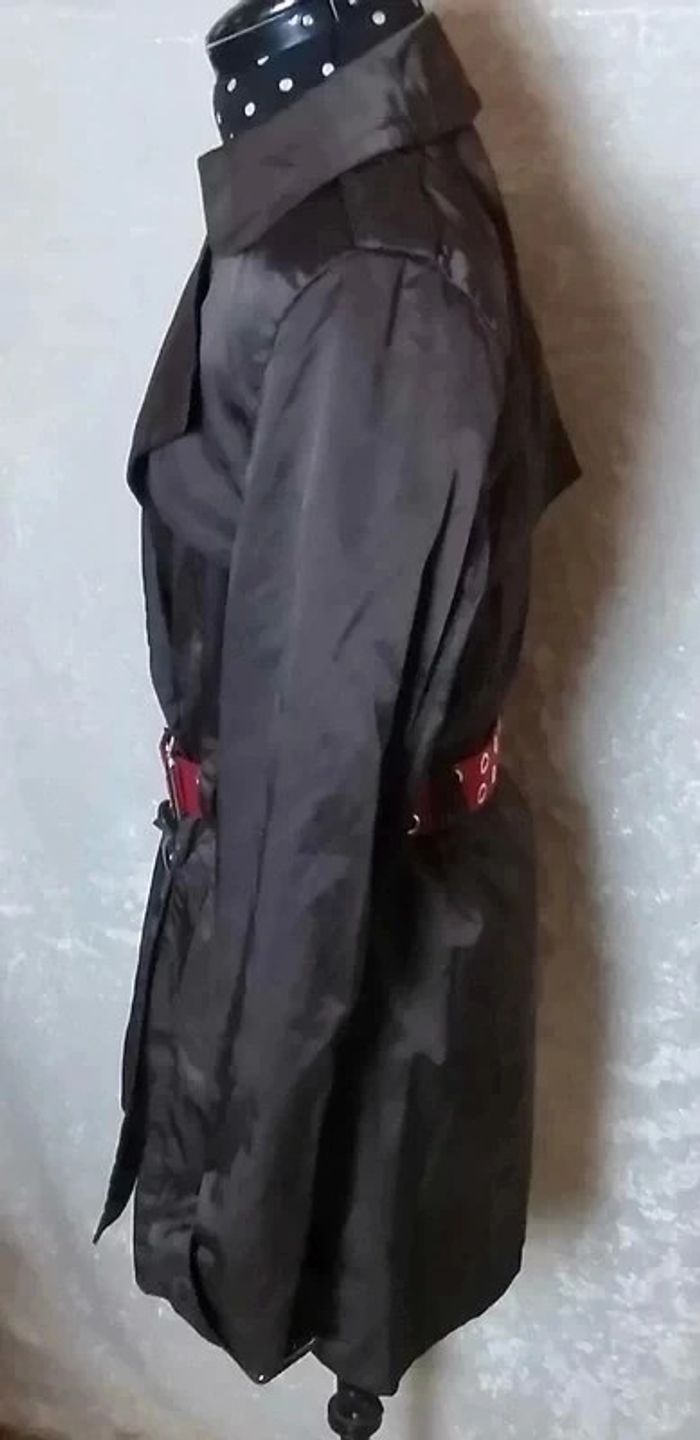 Trench noir ceinture rouge Mango Suit - photo numéro 3