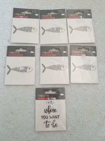 Lot de 7 étiquettes à coller sur tasses, verres...