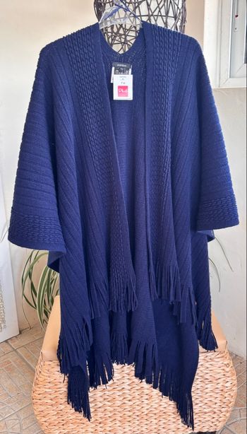 Cape châle bleu marine Zamba TU pour femme