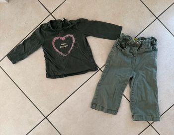 Ensemble petite fille vert