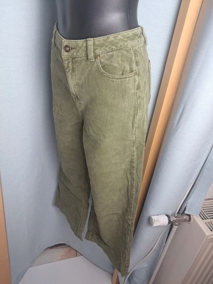 Maison 123 pantalon velour kaki jambes larges T 36 - photo numéro 5