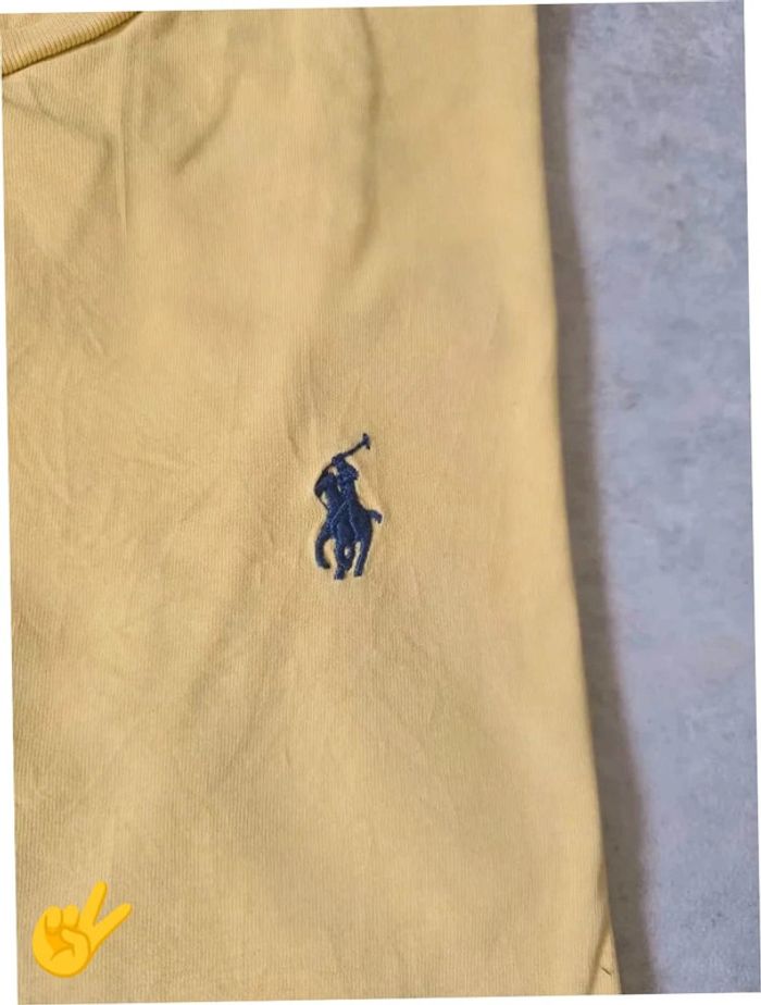 T-shirt Ralph Lauren L coupe col rond jaune Homme Men tee8b - photo numéro 2