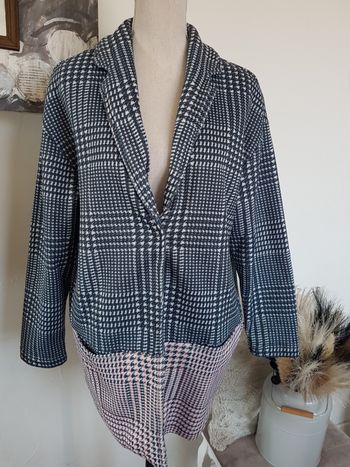 Veste femme marine, rose et blanche, Miss by Captain Tortue, T42 aisselles 52 cm, hauteur 72cm.