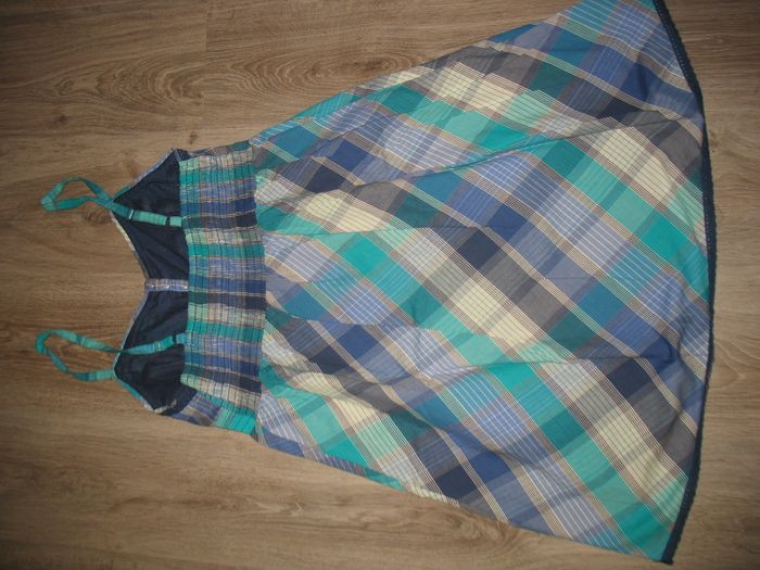 ROBE A BRETELLES ÉCOSSAIS BLEU "CACHE CACHE" - TAILLE 42 - n°21 - photo numéro 4