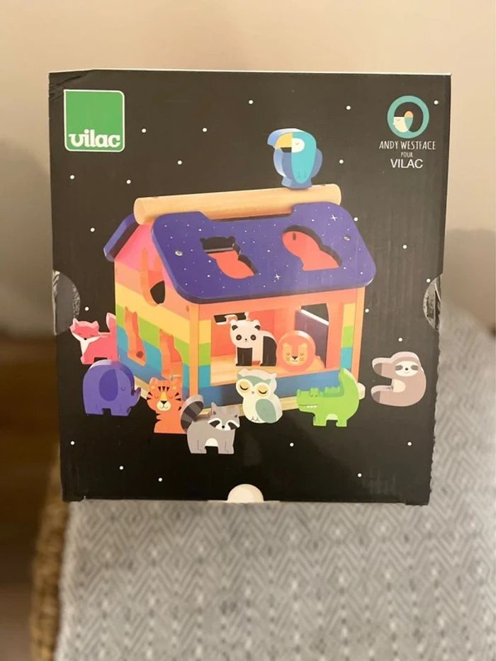 Vilac - Coffret Maison arc-en-ciel boîte à formes - 2 ans et plus