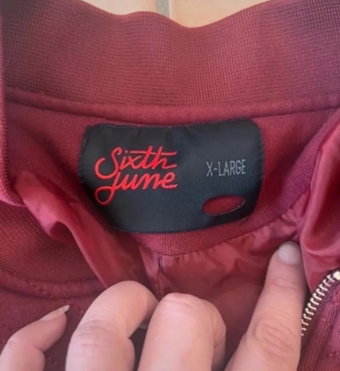 Manteau mi saison, veste sixth june taille Xl bordeaux - photo numéro 2