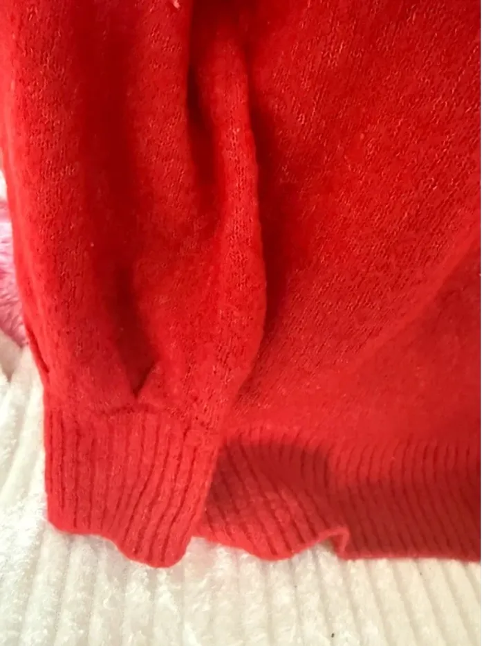 Pull col roulé rouge - taille XS/S - photo numéro 2