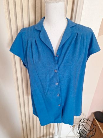 Chemisier vintage bleu Miss Helen  vintage annee 80/90– T38/40 #F38M-112