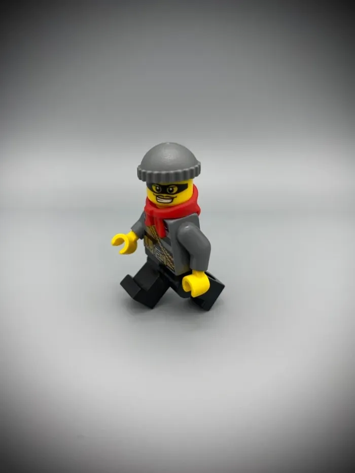 Minifigurine LEGO City cty0433 - Voleur en Bonnet Gris - Très bon état - photo numéro 3