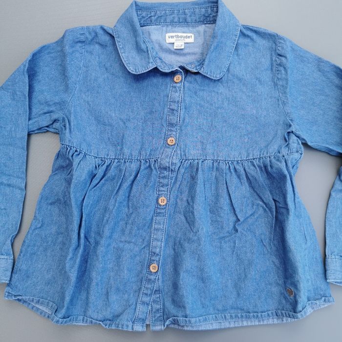 Chemise ML blouse bleu 6 ans fille vertbaudet - photo numéro 3