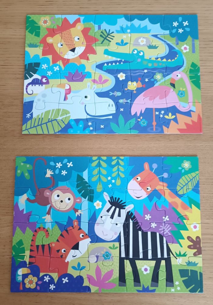 2 puzzles 20 pièces animaux sauvages 3 ans + - photo numéro 5