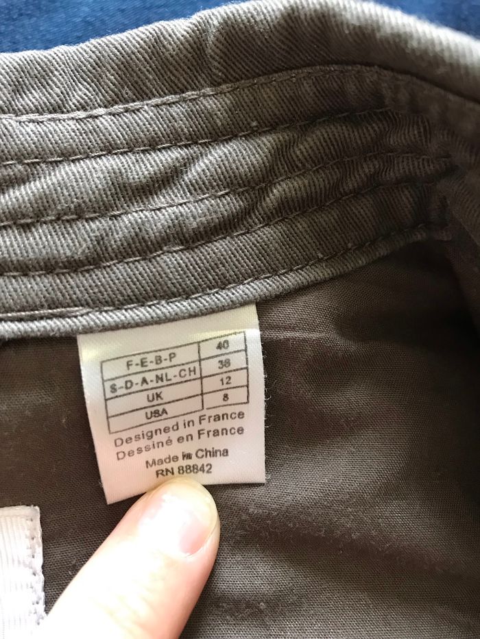 La Redoute veste printemps automne femme non doublée en coton marron ceinture T40 - photo numéro 5