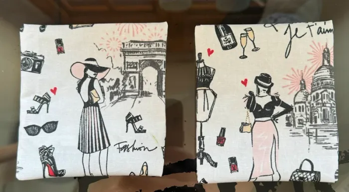 Lot de 2 Pochettes à savon shampoing solide imperméable motif Paris en tissu enduit - photo numéro 2
