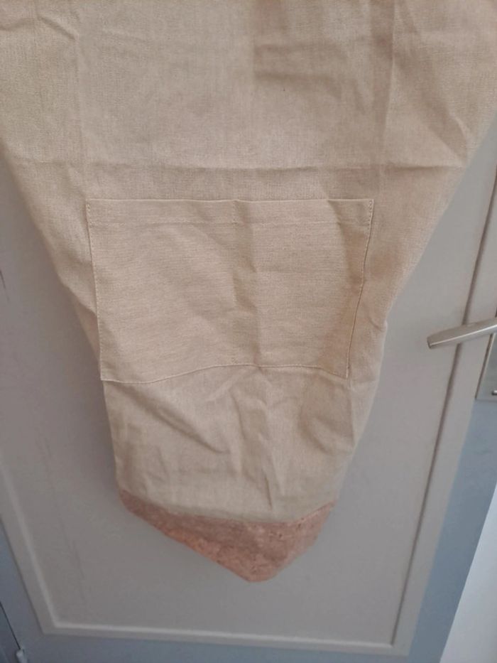 Tablier de cuisine normande de caractère pommes beige effet lin et liège neuf - photo numéro 3