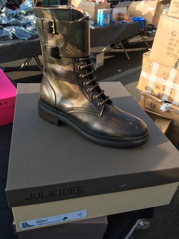 Bottines camouflage Julie Dee GD003 cuir militaire – pointure 36