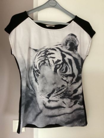 Tee shirt motif tigre camaïeu taille 1
