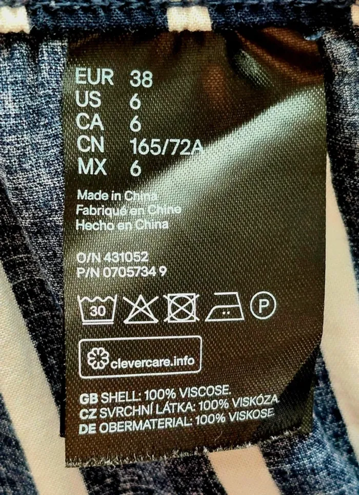 Pantalon H&M rayures bleu marine et blanc - Taille 38: - photo numéro 7