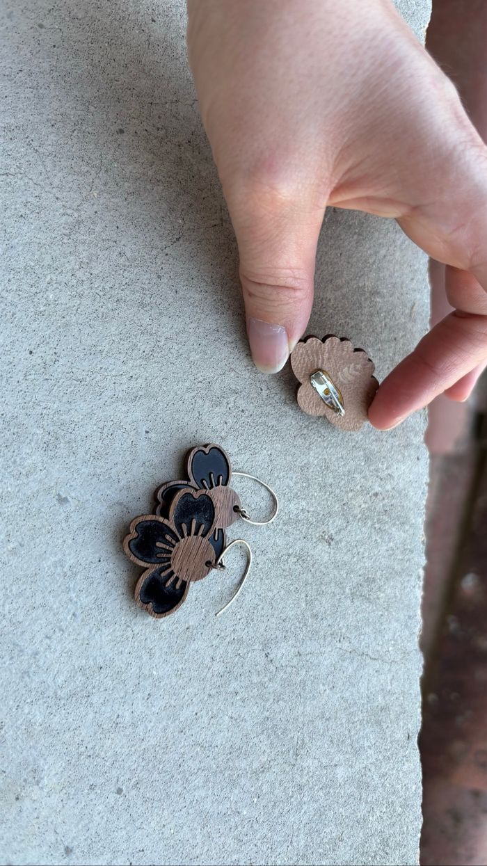 Boucle d’oreille /pin’s assorti