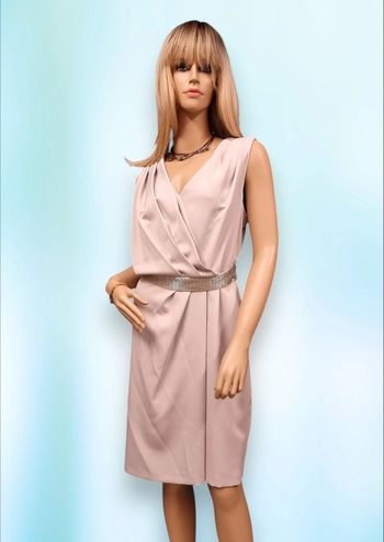 Un Jour Ailleurs robe chic crêpe beige * taille 42 *