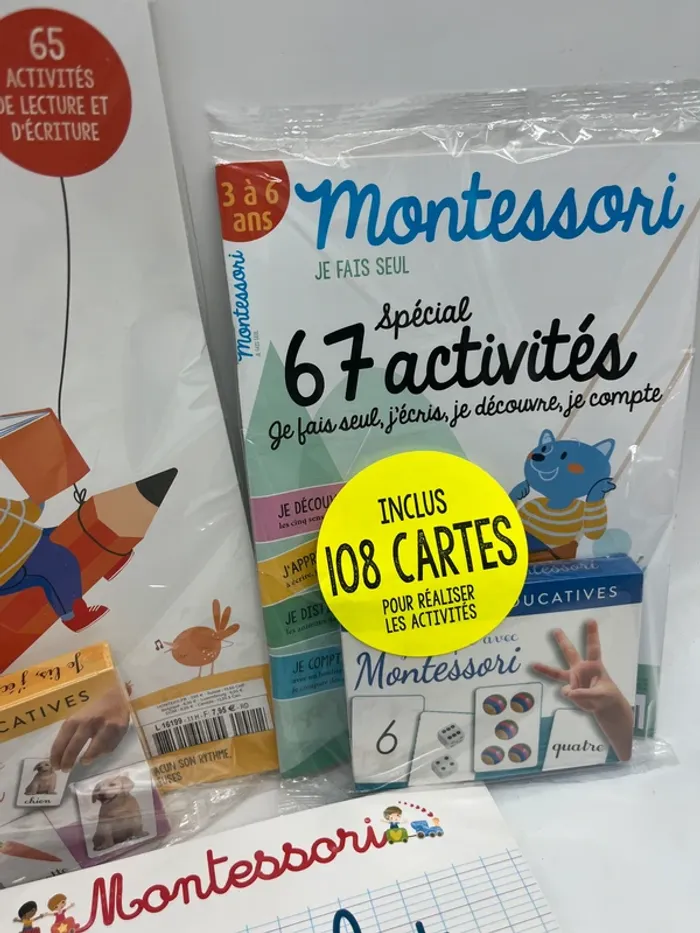 Lot de 3 livres d'activité Je fais seul Montessori ecriture je compte je lis Neuf - photo numéro 3
