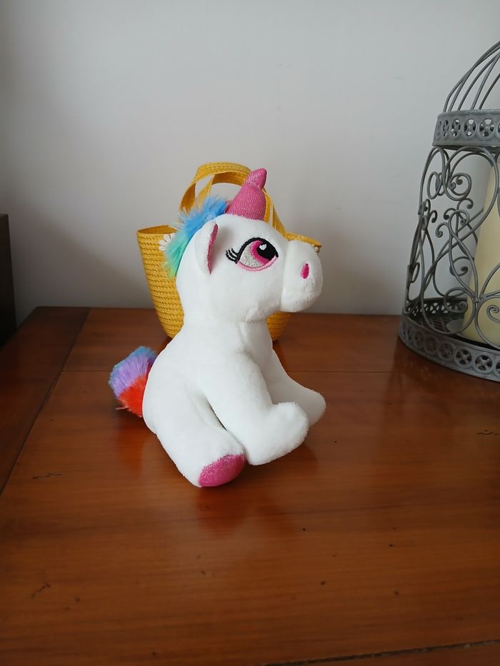 Doudou-Peluche Bébé Licorne *14 cm - photo numéro 5