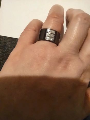 Bague anneau noire taille 52