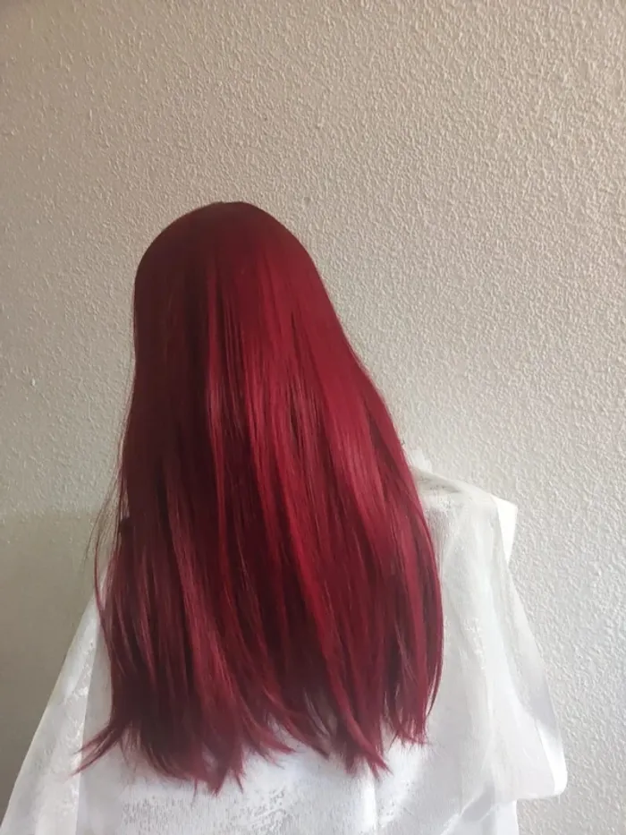 Perruque Naturelle Rouge Bordeaux Tendance Luxe - photo numéro 12