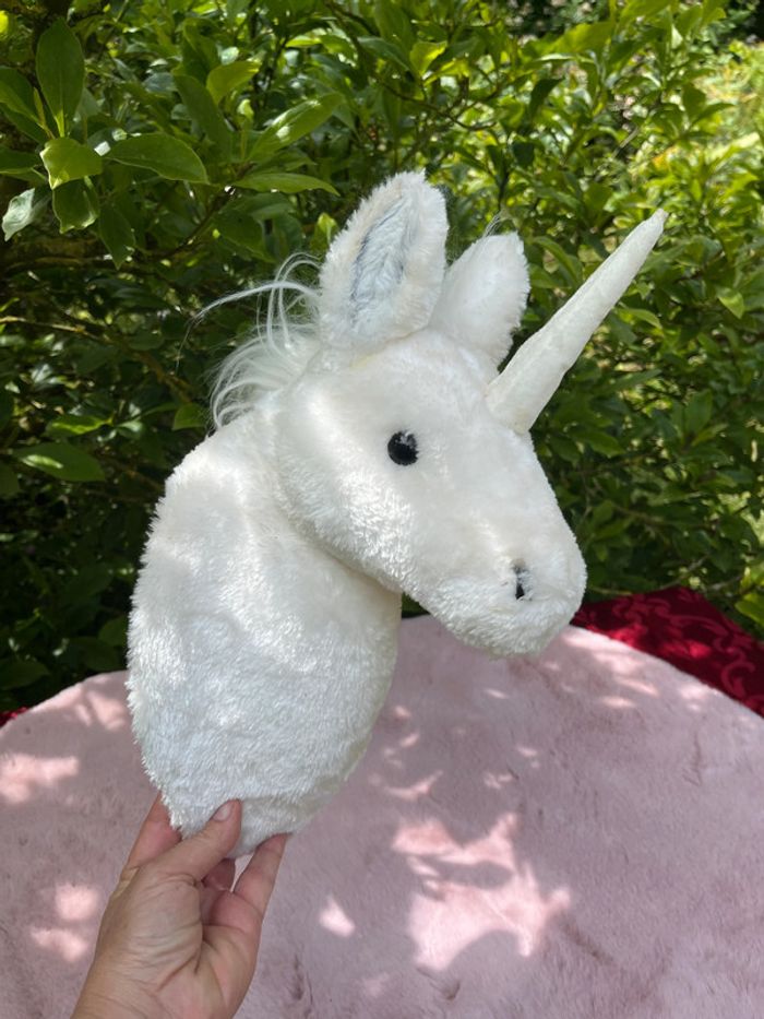 Tête de licorne peluche féérique a crochet au mur - photo numéro 8