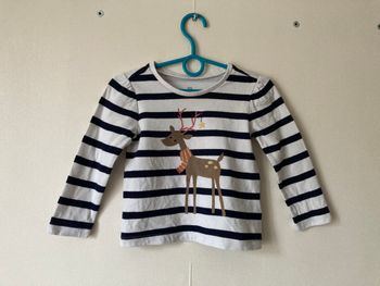 pull rayé motif renne