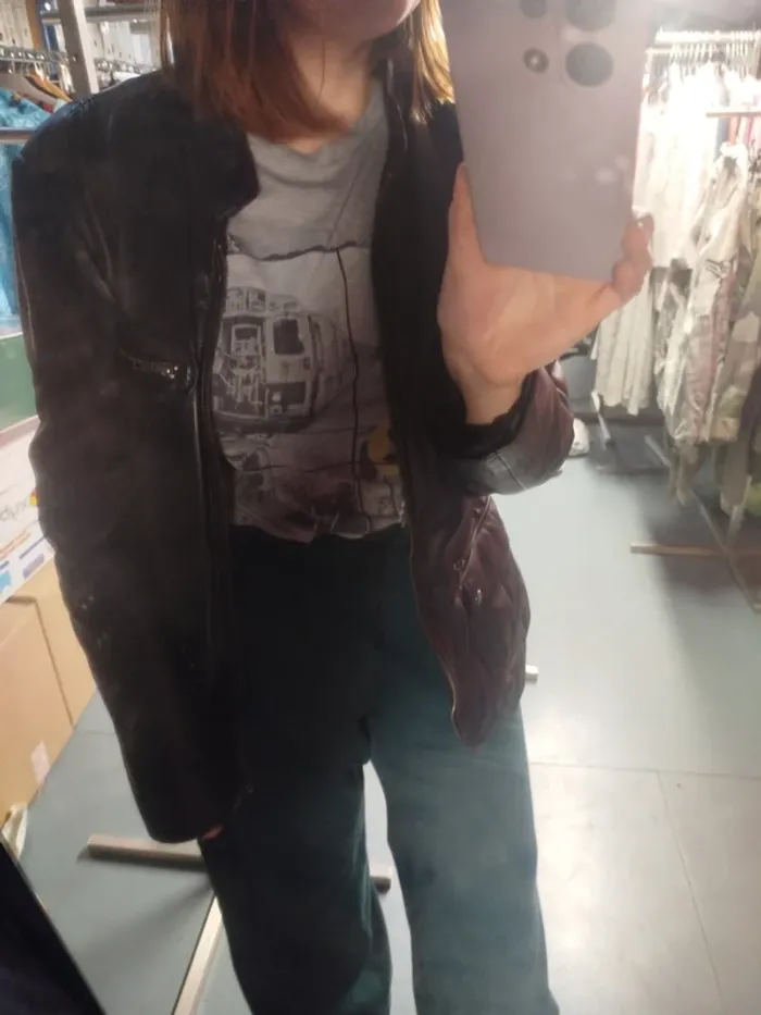 Veste en Cuir femme L > XXL parfait état - Cuir véritable très bonne qualité A269 - photo numéro 19