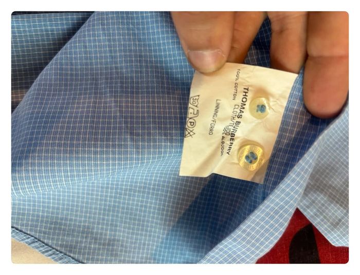 Chemise à carreau bleu et blanche Thomas Burberry femme S/M - photo numéro 6
