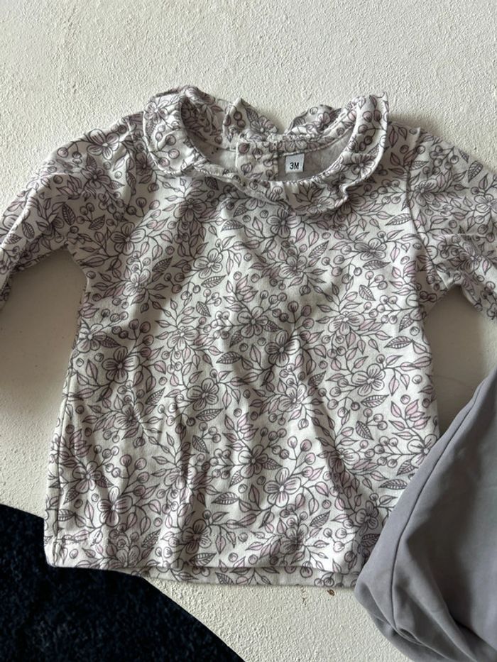 Tenue robe + t shirt Okaidi 3 mois parfait état - photo numéro 2