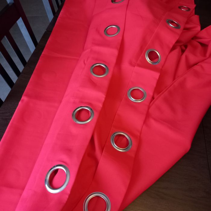 Lot de 2 paires de rideaux voiles rouge - photo numéro 6