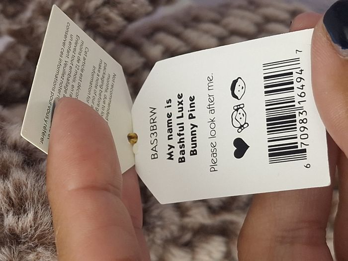 Peluche Jellycat lapin timide Bashful Luxe Bunny Pine (Moyen) - photo numéro 9