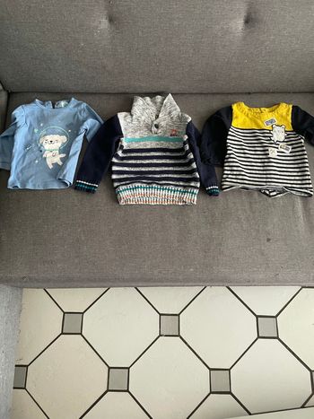 Lot de 3 tshirts manches longues 9mois