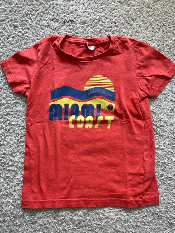 Teeshirt manches courtes orange marque Tape à l’œil taille 5 ans