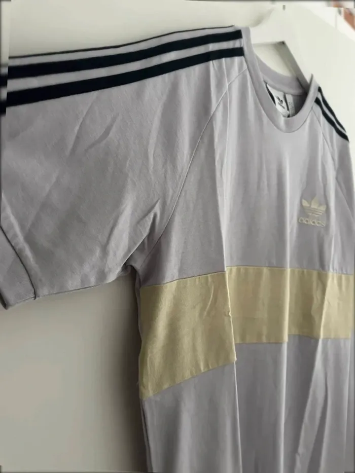 Tshirt Adidas 3 Bandes panel homme taille M neuf avec étiquette - photo numéro 5
