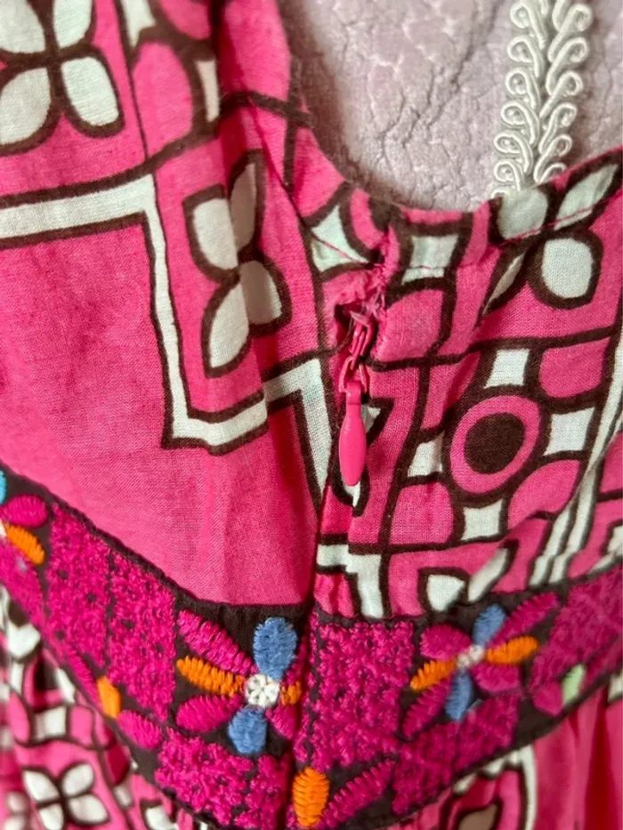 🌸🌿Blouse tunique made in India vintage 2000 H&M inspiration 70s Boho hippie style sleeveless tunic🌿🌺 - photo numéro 8