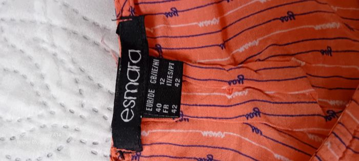 Tunique manches pagodes motif texte corail femme 42 esmara - photo numéro 12