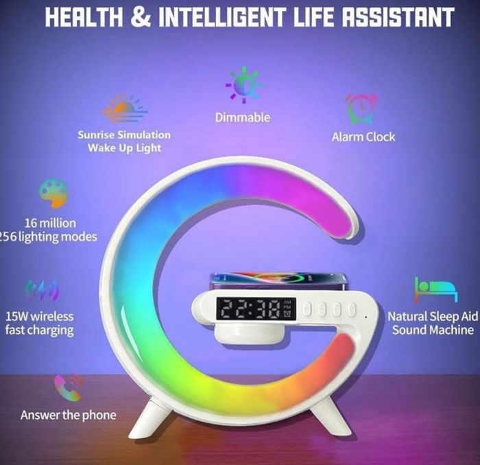 Enceinte chargeur radio reveil lumineux - photo numéro 4