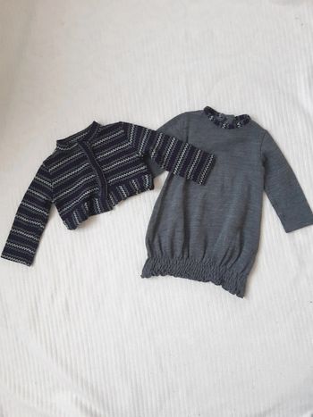 Ensemble gilet et robe pull 18 mois