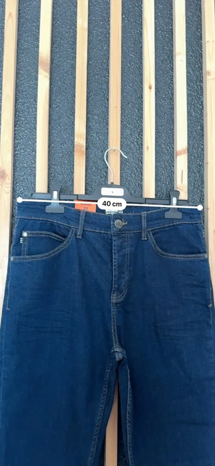 Jean droit straight Bizbee – Bleu brut – Taille 38 – Excellent état - Homme / Femme - photo numéro 7