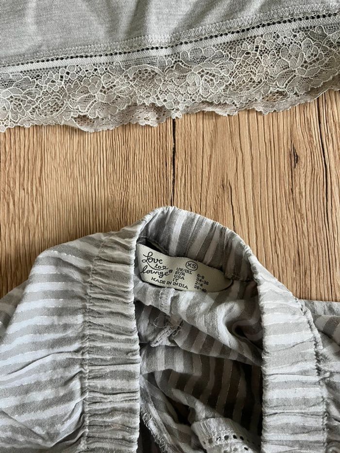 Ensemble de pyjama short brassière en dentelle taille XS - photo numéro 2